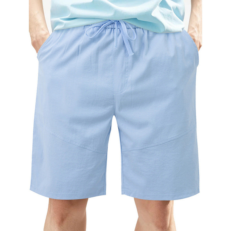Herren nan knielange Leinenmix-Shorts mit elastischem Kordelzugbund und seitlichen Schubtaschen R&B