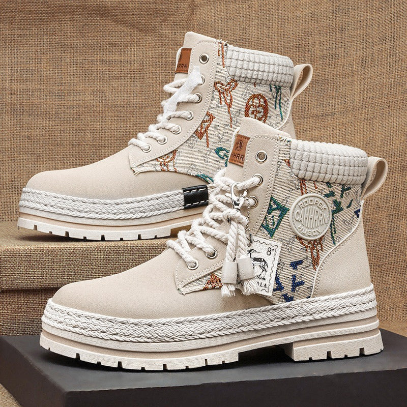 Damen modische und robuste Schnürboots aus strapazierfähigem Material mit einzigartigem Design R&B
