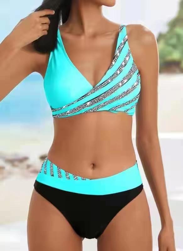 Damen Sportliches Bikini-Set mit trendigem Wickeloberteil R&B