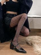 Damen transparente Strumpfhosen mit gepunktetem Muster R&B