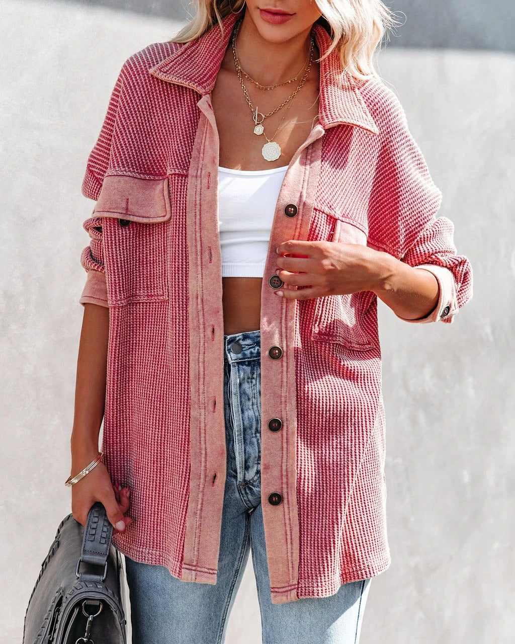 Damen Oversized Hemdjacke R&B