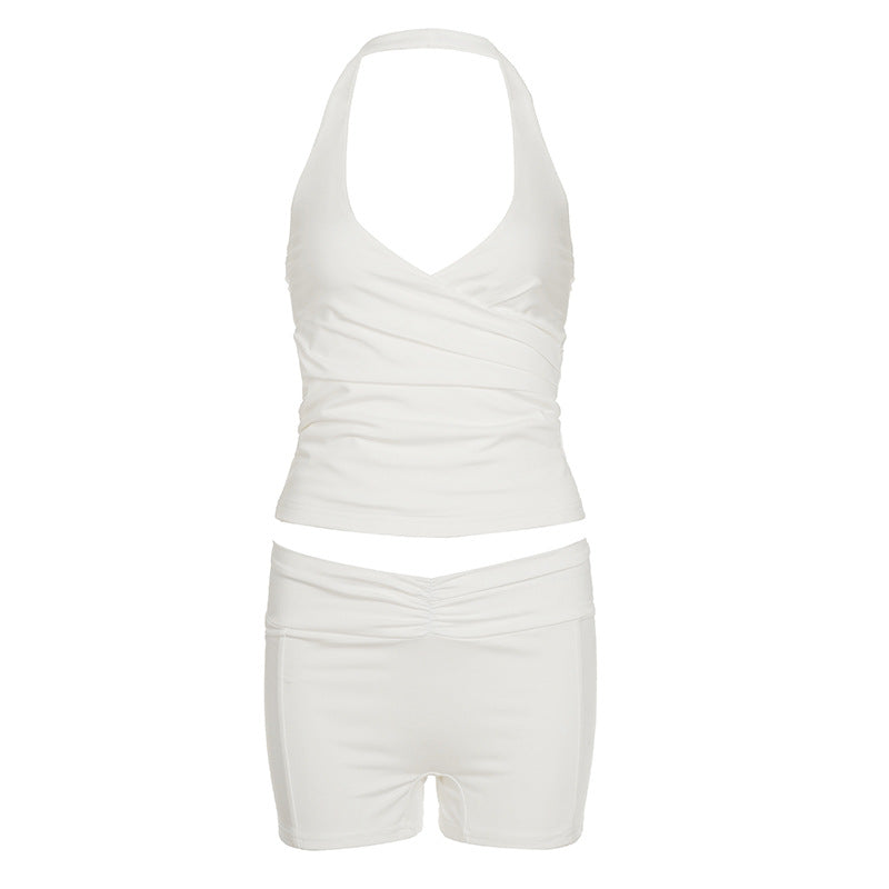 Damen Sportliches Bikini-Set mit hochgeschlossenem Top und modischen Shorts R&B