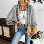 Damen Leichtes und luftiges Strickcardigan mit ethnischem Muster R&B