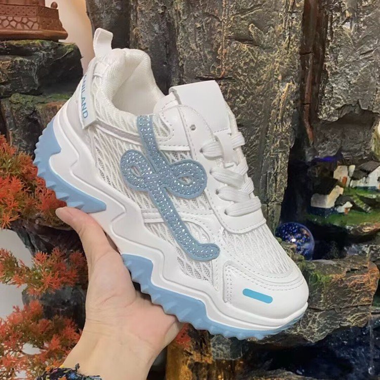 Damen modische Sneakers mit glitzernden Akzenten und atmungsaktivem Obermaterial R&B