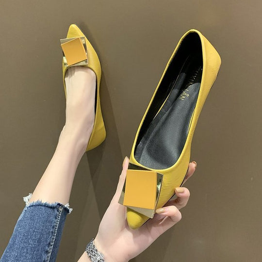 Damen elegante spitze Ballerinas mit dekorativem Schmuckakzent R&B