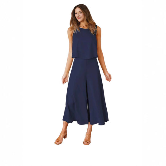 Damen luftiger Jumpsuit mit lässigem Schnitt und praktischen Taschen R&B