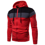 Herren sportliche Kapuzenjacke mit Farbblockdesign R&B