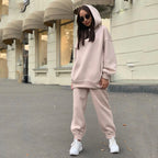 Damen Sportliches Hoodie- und Jogginghosen-Set im lässigen Design mit Kapuze R&B