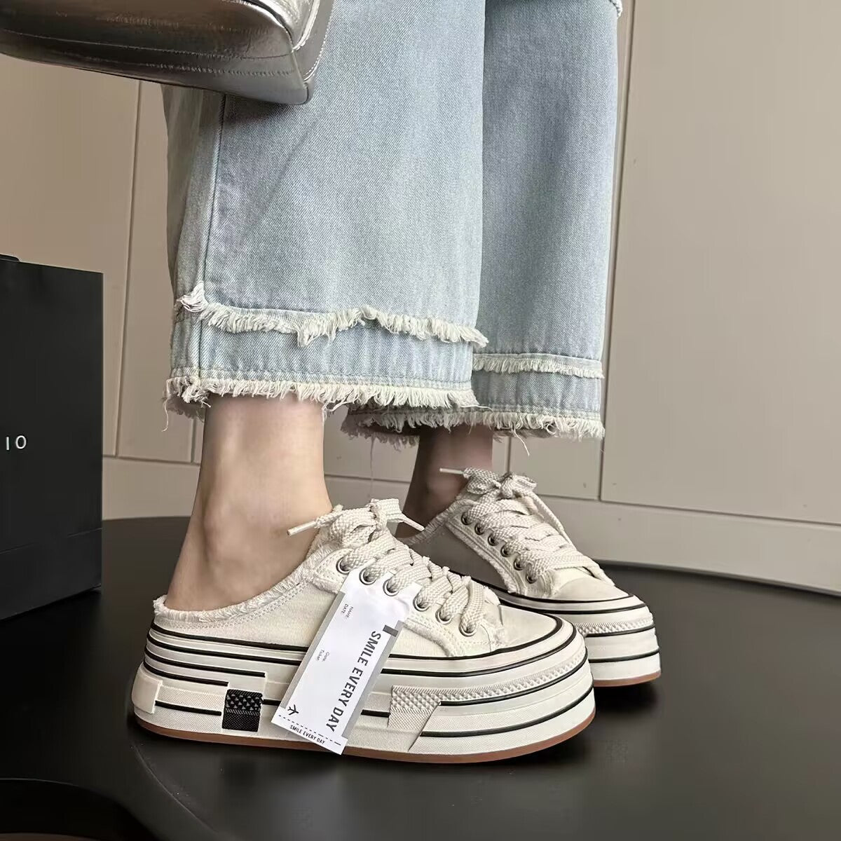 Damen modische Plateausneaker mit Kunstleder-Obermaterial und robustem Design R&B