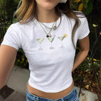 Damen cropped T-Shirt mit exklusivem Pferdemotiv und figurbetontem Schnitt R&B