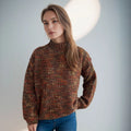 Damen gemütlicher Rollkragenpullover mit modernem Lochstrickdesign R&B