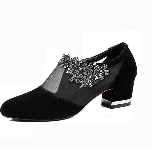 Damen Stiletto Pumps mit transparenten Einsätzen und eleganter Applikation R&B
