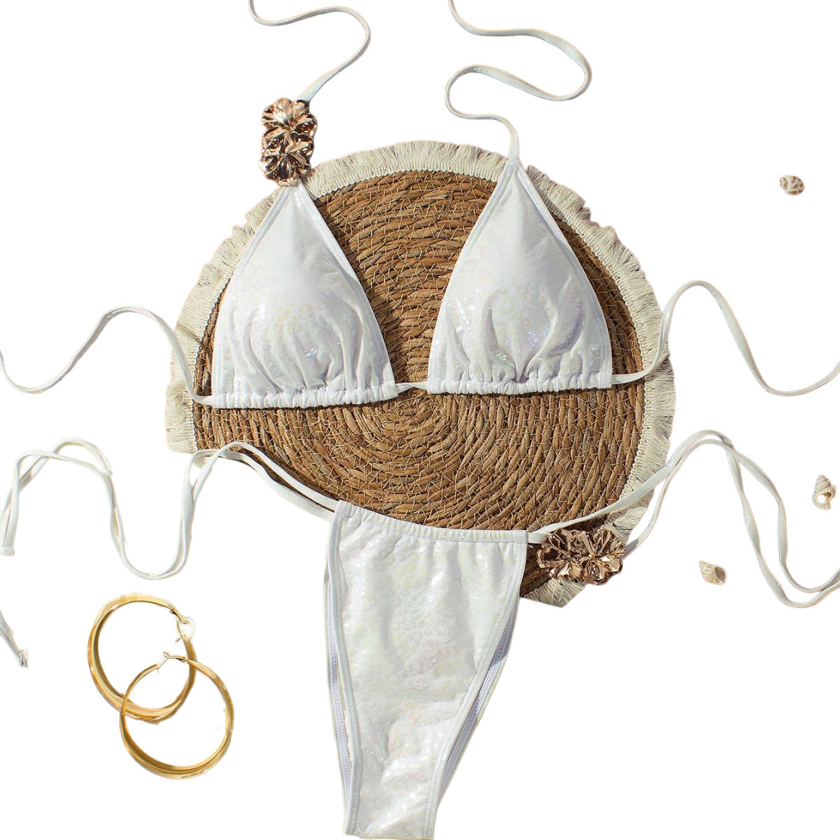 Damen Triangel-Bikini mit glitzernden Verzierungen R&B