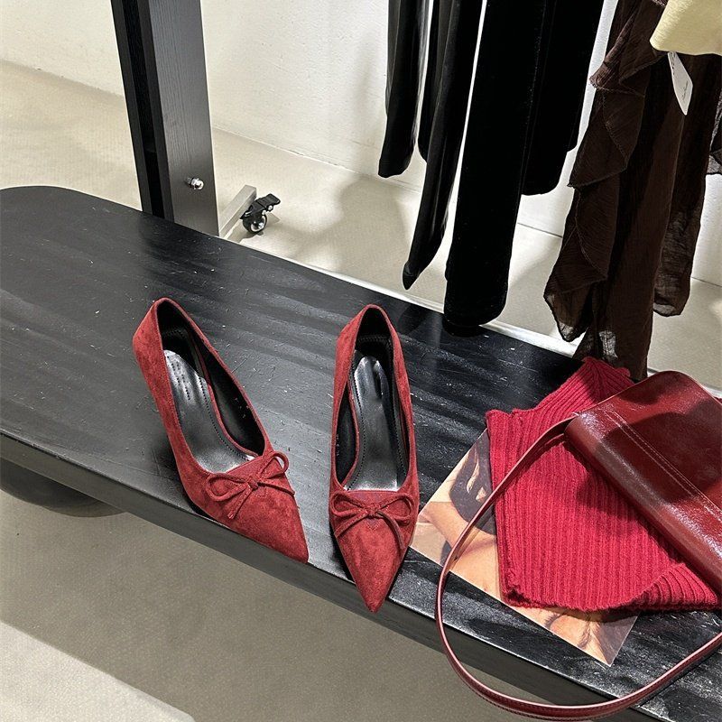 Damen elegante spitze Absätze mit zarter Schleifenverzierung R&B
