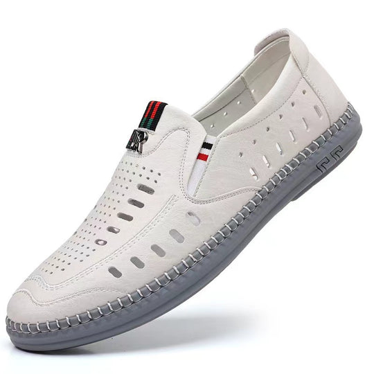 Herren Bequeme Slip-On Mokassins mit atmungsaktivem Lederobermaterial R&B