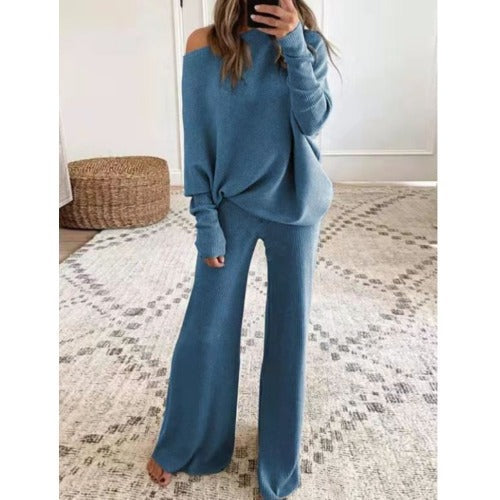 Damen Kuscheliges Lounge-Set mit weitem Schnitt und Off-Shoulder-Design R&B