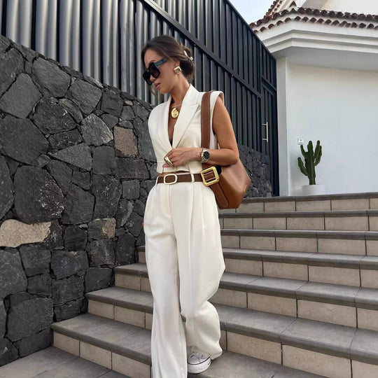 Damen Weite Palazzo-Hose mit eleganter Bundfaltenverarbeitung R&B