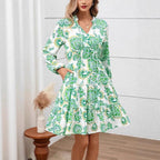 Damen Freizeitkleid mit Rüschendetails und floralem Muster R&B