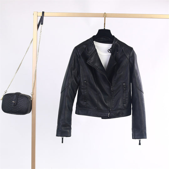 Damen lässige Bikerjacke aus hochwertigem  R&B