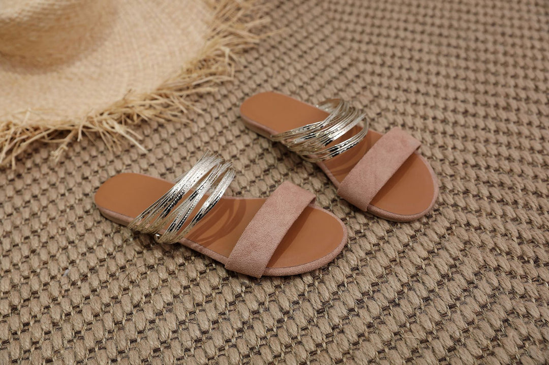 Damen Elegante Riemensandalen mit trendigem Metallakzent und komfortabler Fußbettung R&B