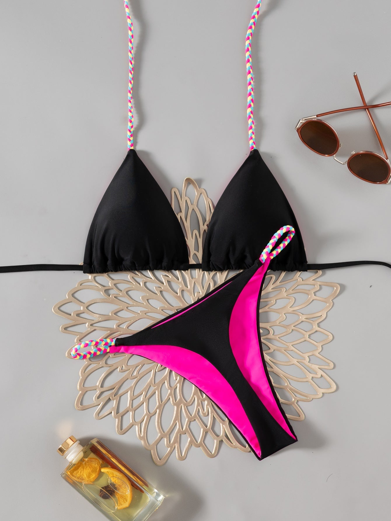 Damen Triangel-Bikini mit bunten Akzenten R&B