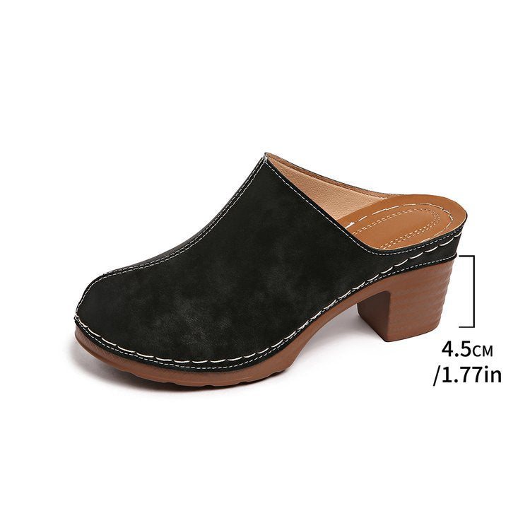 Damen Komfortable Clogs mit blockförmigem Absatz R&B