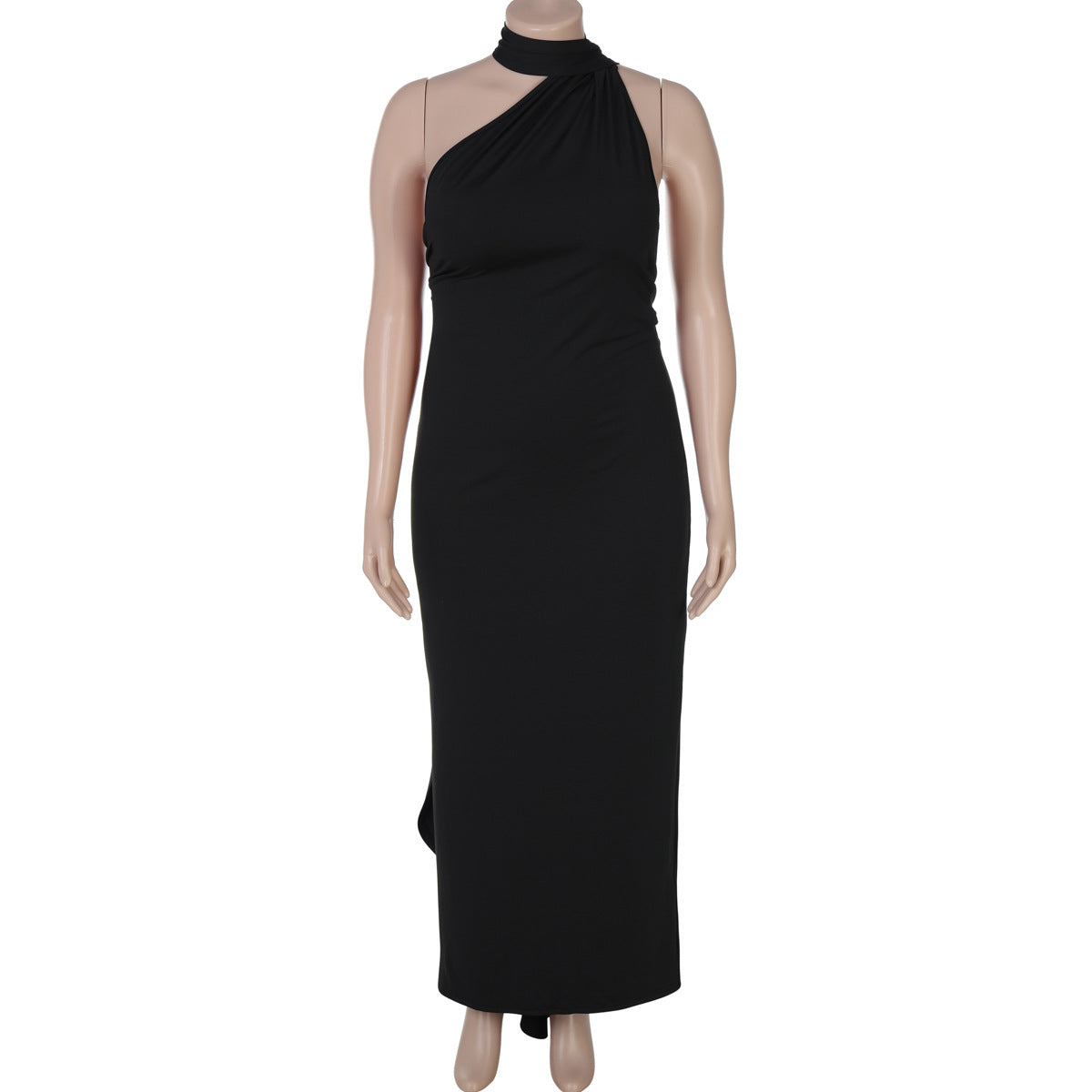 Damen Elegantes One-Shoulder Maxikleid mit figurbetonter Silhouette R&B