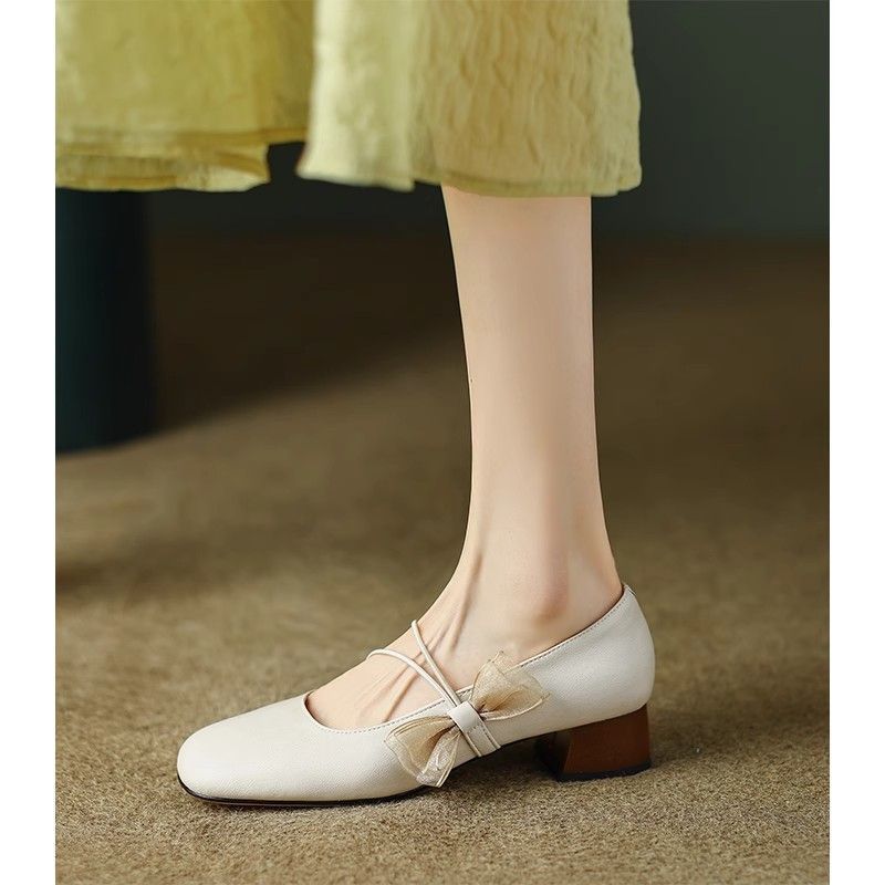 Damen Ballerina mit elegantem Schleifen-Detail und bequemem Blockabsatz R&B