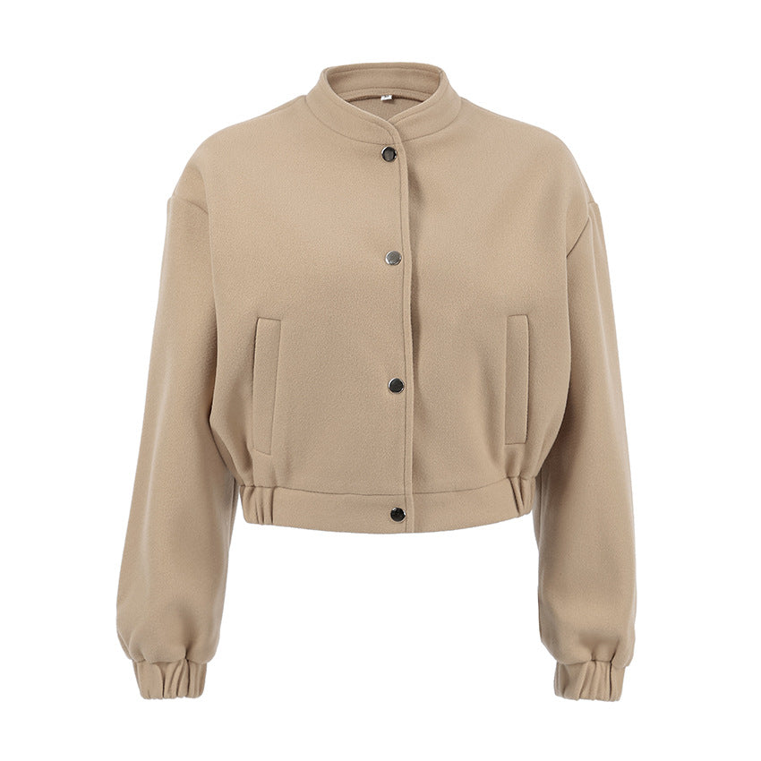 Damen sportliche cropped Jacke mit praktischen Taschen und hochwertigem Material R&B