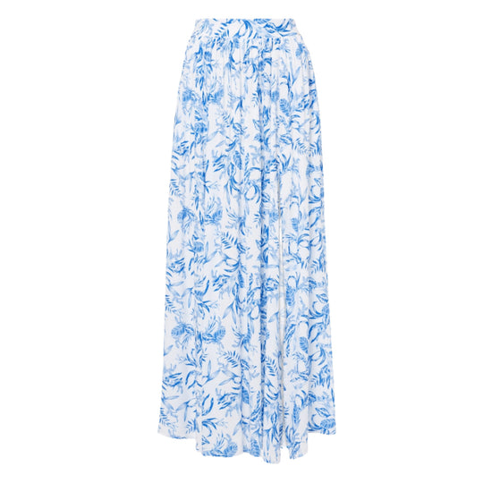 Damen Badeanzug mit asymmetrischem Schnitt und passendem Maxi-Rock R&B