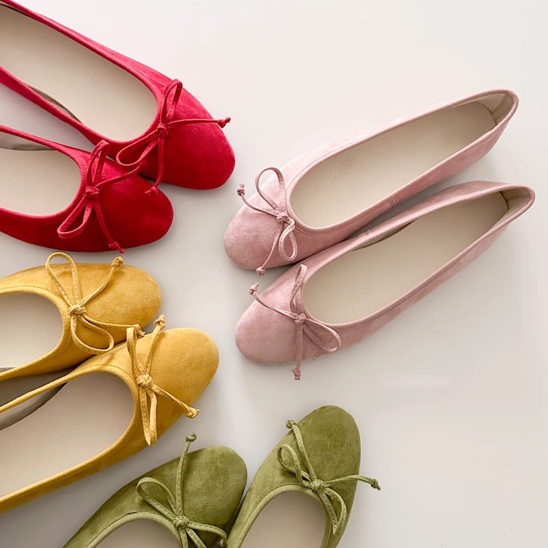 Damen Ballerinas mit zartem Schleifen-Detail und hochwertigem Wildleder R&B