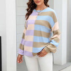 R&B | Farbiger Gestreifter Strickpullover Mit Stil