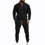 Herren Sportlicher Strickanzug mit Stehkragen und Reißverschluss R&B