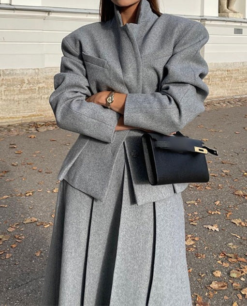 Damen Oversized Wollblazer im Smart-Casual-Stil R&B