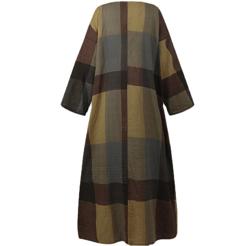 Damen Maxikleid mit Blockstreifen und eleganter Schnittführung R&B