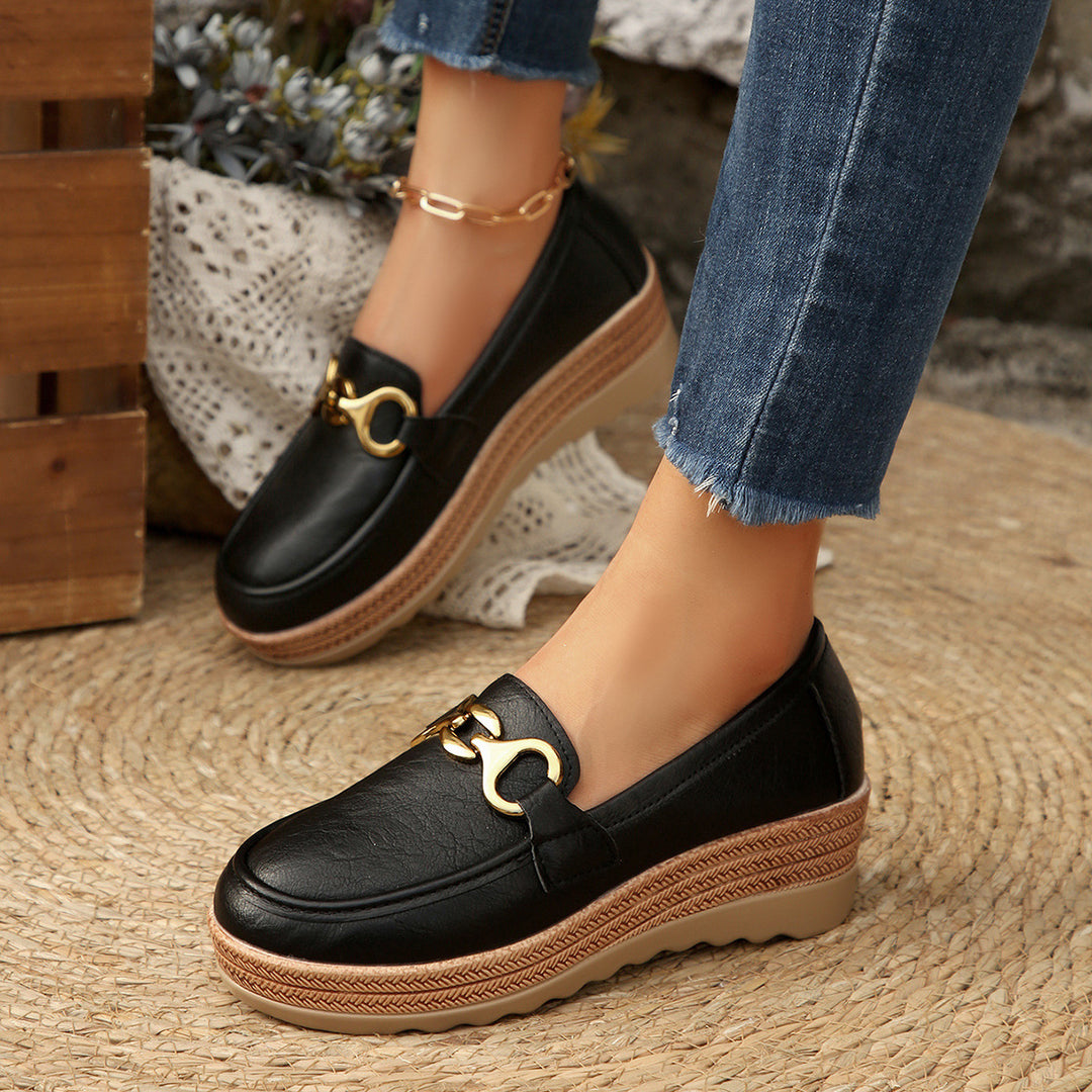 Damen Schicke Loafers mit modischem Kork-Detail und rutschfester Sohle R&B