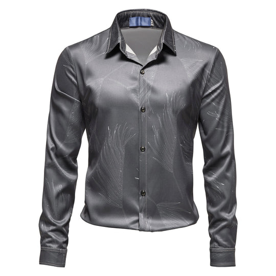 Herren Hemd mit elegantem Muster und modernem Glanz R&B