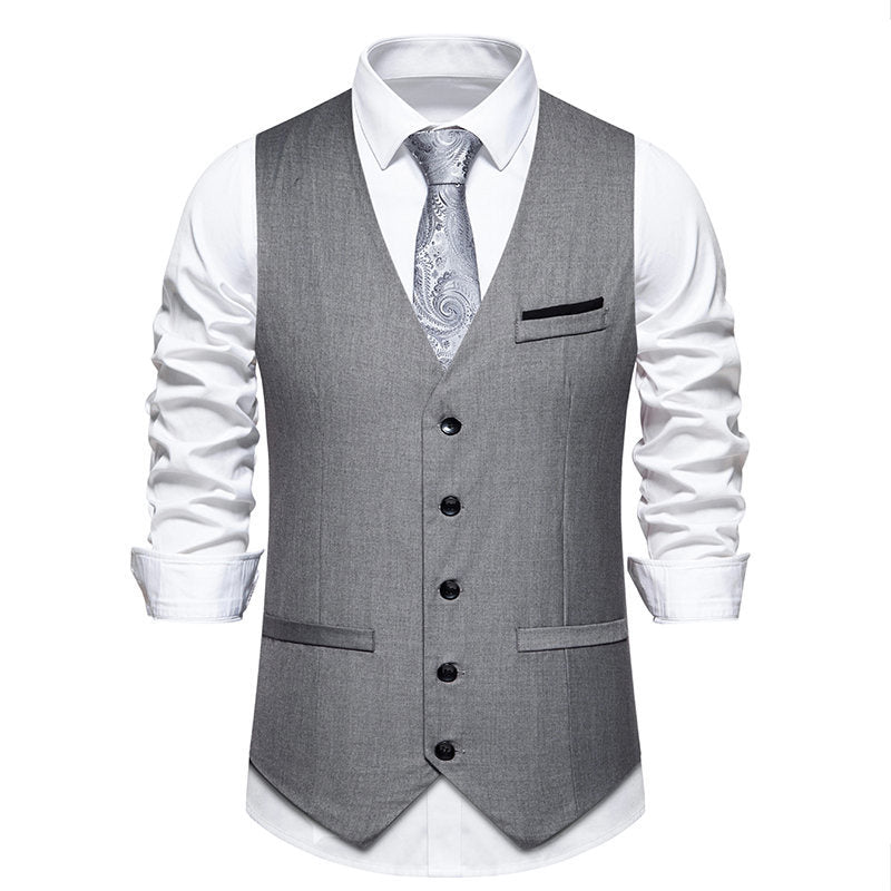 Herren elegante Anzugweste mit feiner Struktur und hochwertigem Material