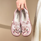 Damen modische Hausschuhe mit stilvollem Blumenornament und elastischem Gummizug R&B