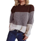 Damen gemütlicher Pullover mit trendy Streifenmuster R&B