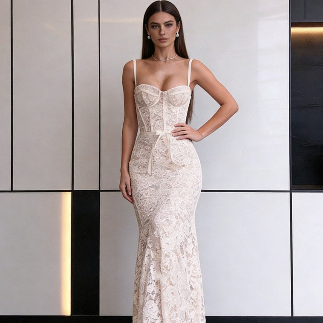 Damen Figürliches Spitzenkleid mit Korsett-Detail R&B