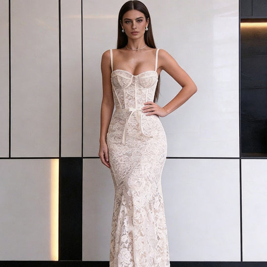 Damen Figürliches Spitzenkleid mit Korsett-Detail R&B