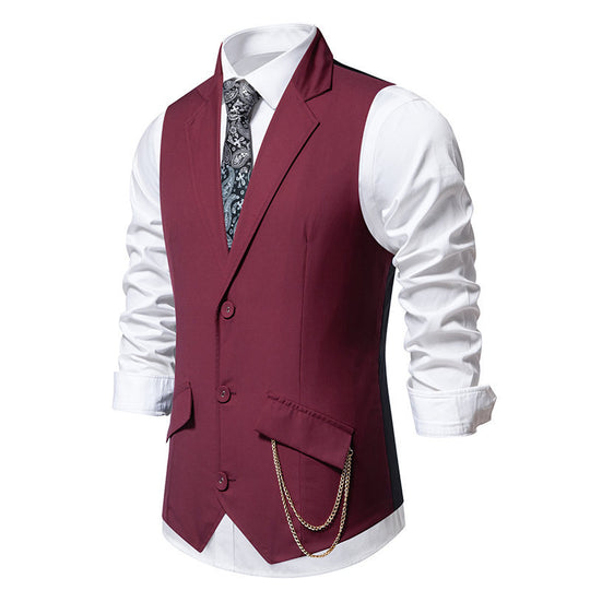 Herren elegante Anzugweste mit praktischen Taschen und modischen Akzenten R&B