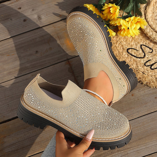 Damen Glitzernde Slip-On Sneakers mit komfortablem Fußbett R&B