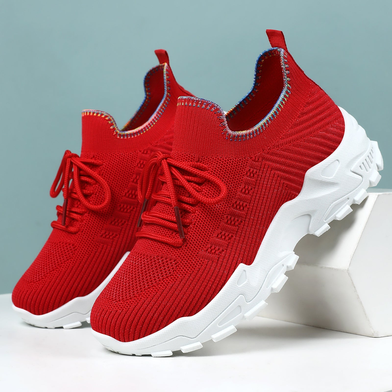Damen Sportliche Sneaker mit elastischem Strickoberteil und dämpfender Sohle R&B