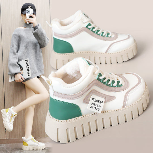 Damen Sportliche High-Top Sneakers mit dämpfendem Sohlenprofil und kuscheligem Innenfutter R&B
