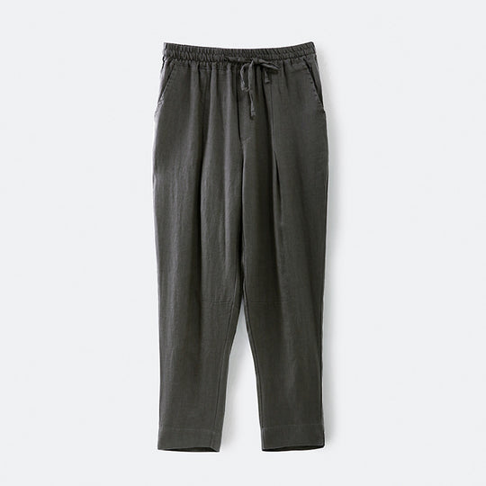 Damen lässige Leinenhose mit elastischem Bund und praktischen Seitentaschen R&B