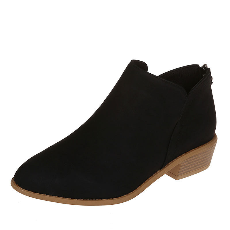 Damen nan spitz zulaufende Schlupf-Ankleboots mit kleinem Blockabsatz und ergonomischem Komfortfußbett R&B