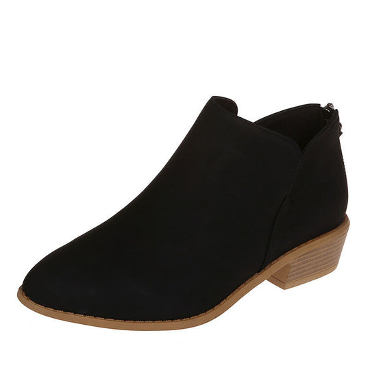 Damen nan spitz zulaufende Schlupf-Ankleboots mit kleinem Blockabsatz und ergonomischem Komfortfußbett R&B