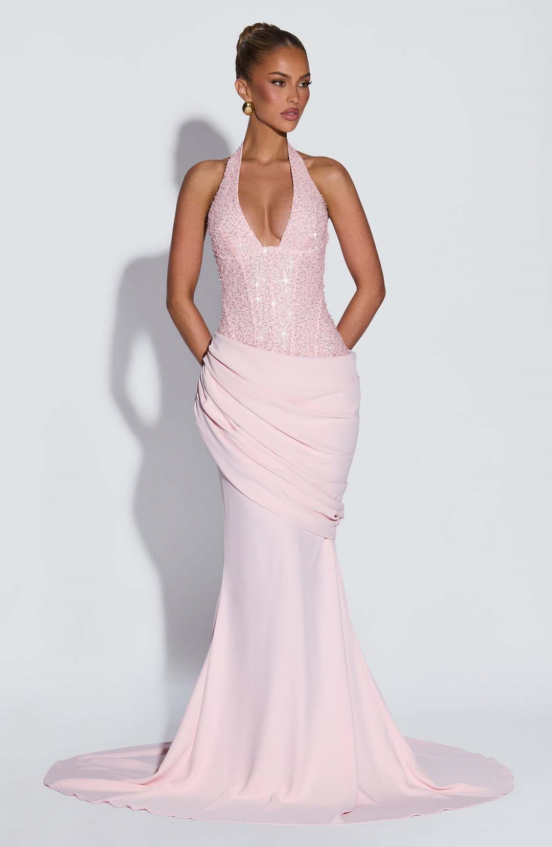Damen Glänzendes Abendkleid mit figurbetontem Schnitt und schimmernden Pailletten R&B